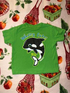 Whaley Cute SeaWorld Orca T-Shirt Kids 4T Green Unisex Summer